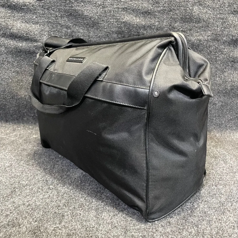 Sean John Mens Large Black Ballistic Nylon Duffle Travel Bag Carry On Weekender